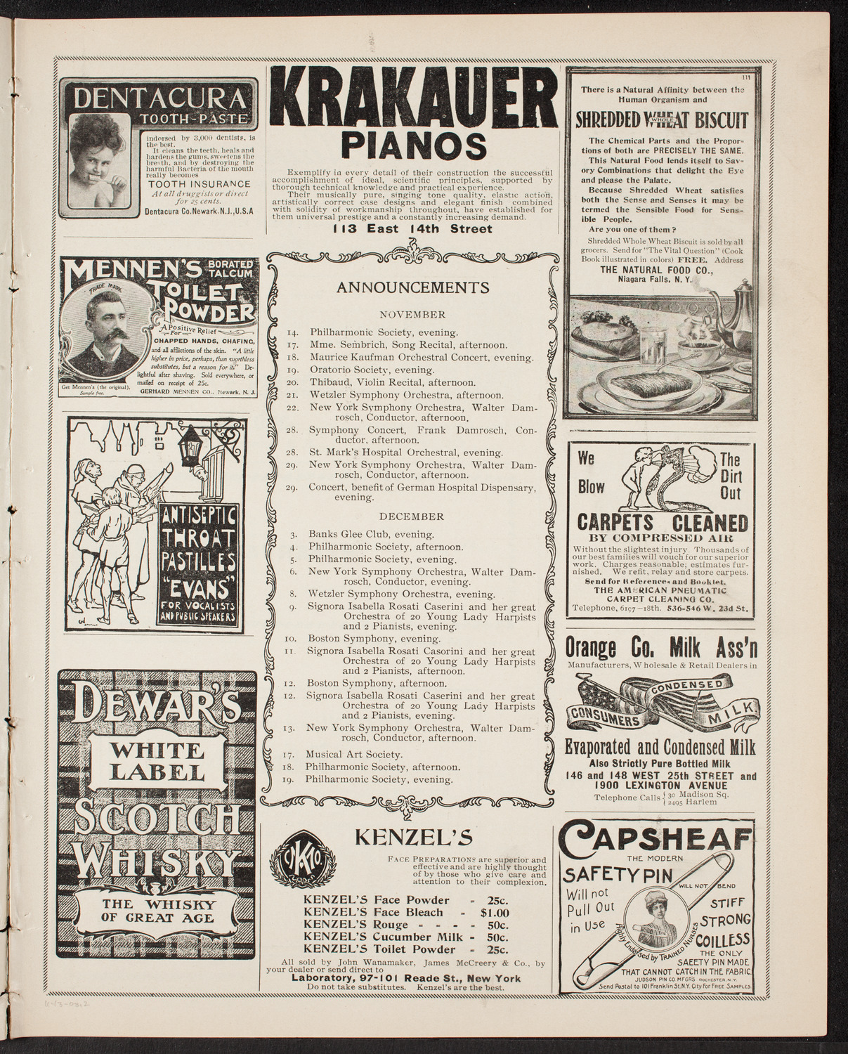 New York Philharmonic, November 13, 1903, program page 3