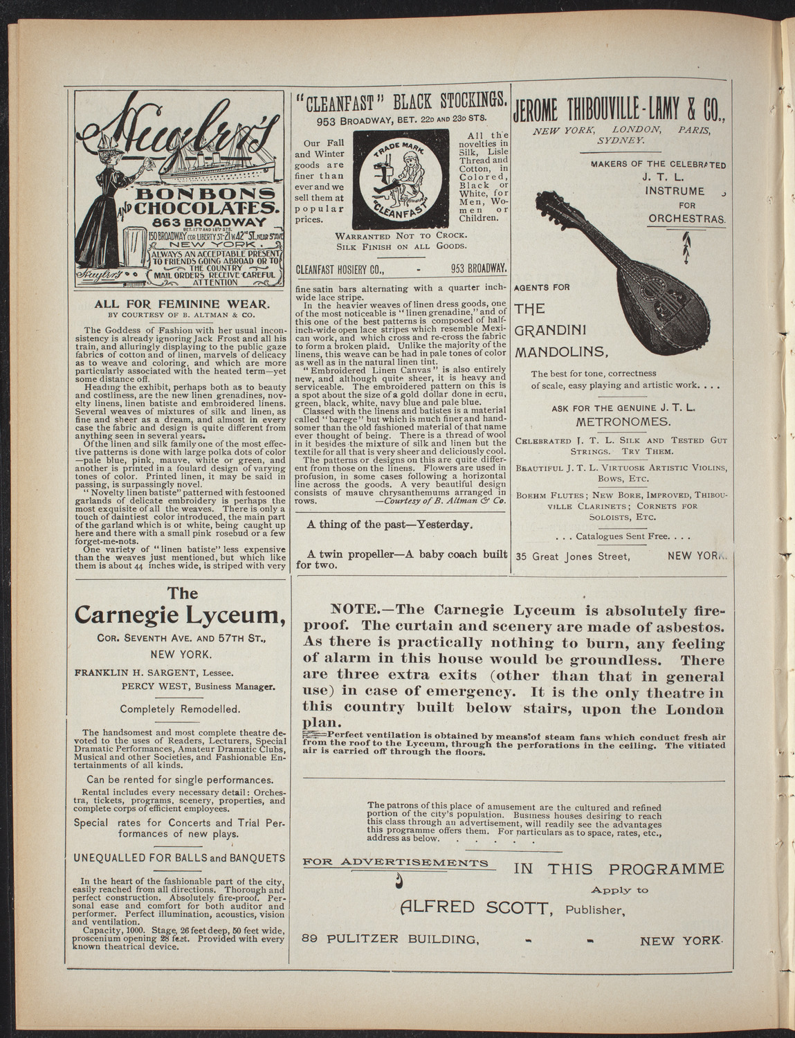 American Academy of Dramatic Arts, April 22, 1897, program page 4