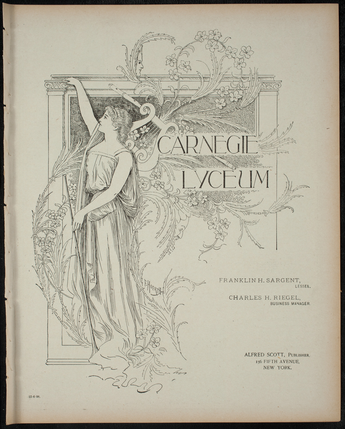 Students' Dramatic Club, December 6, 1898, program page 1