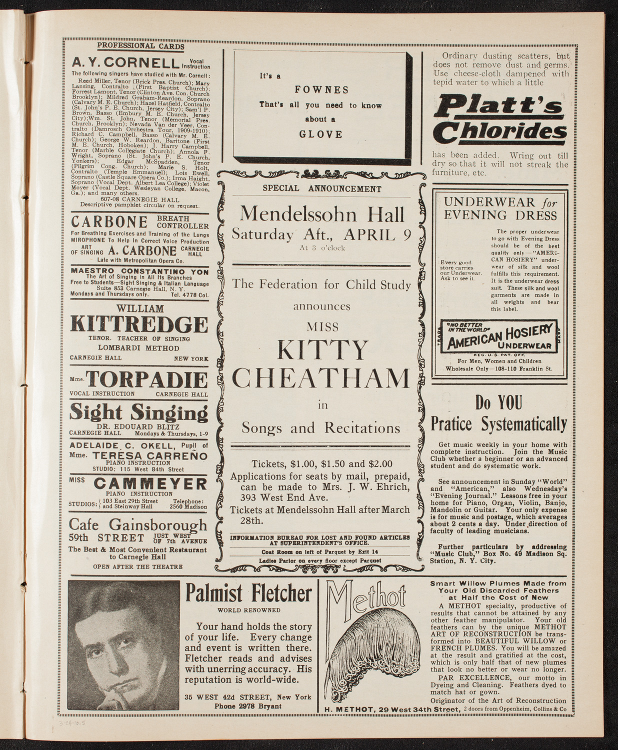 Boston Symphony Orchestra, March 24, 1910, program page 9