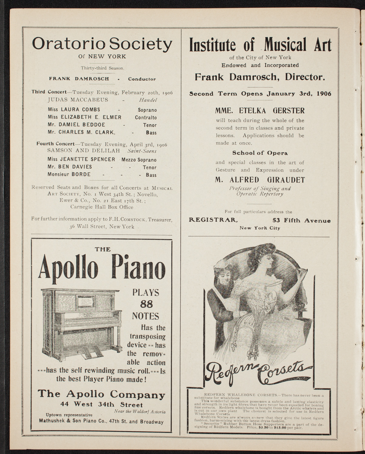 New York Symphony Orchestra, February 6, 1906, program page 2