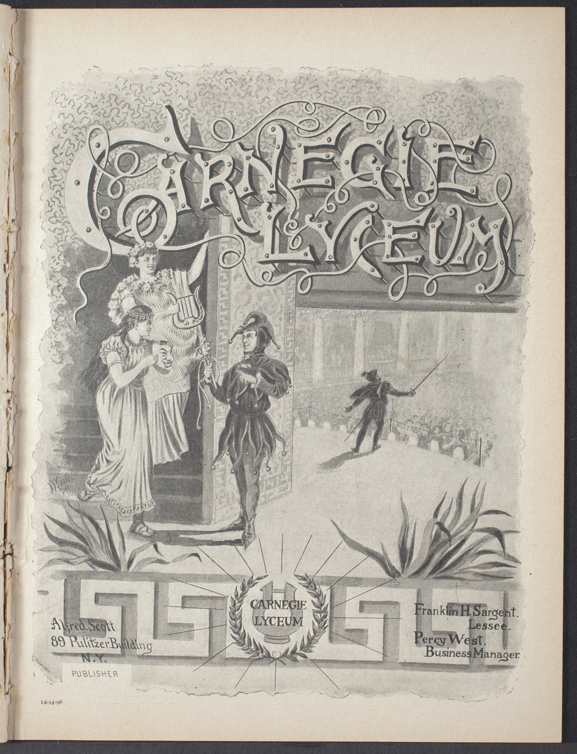 Benefit for the Columbia University Varsity Crew, December 14, 1896, program page 1