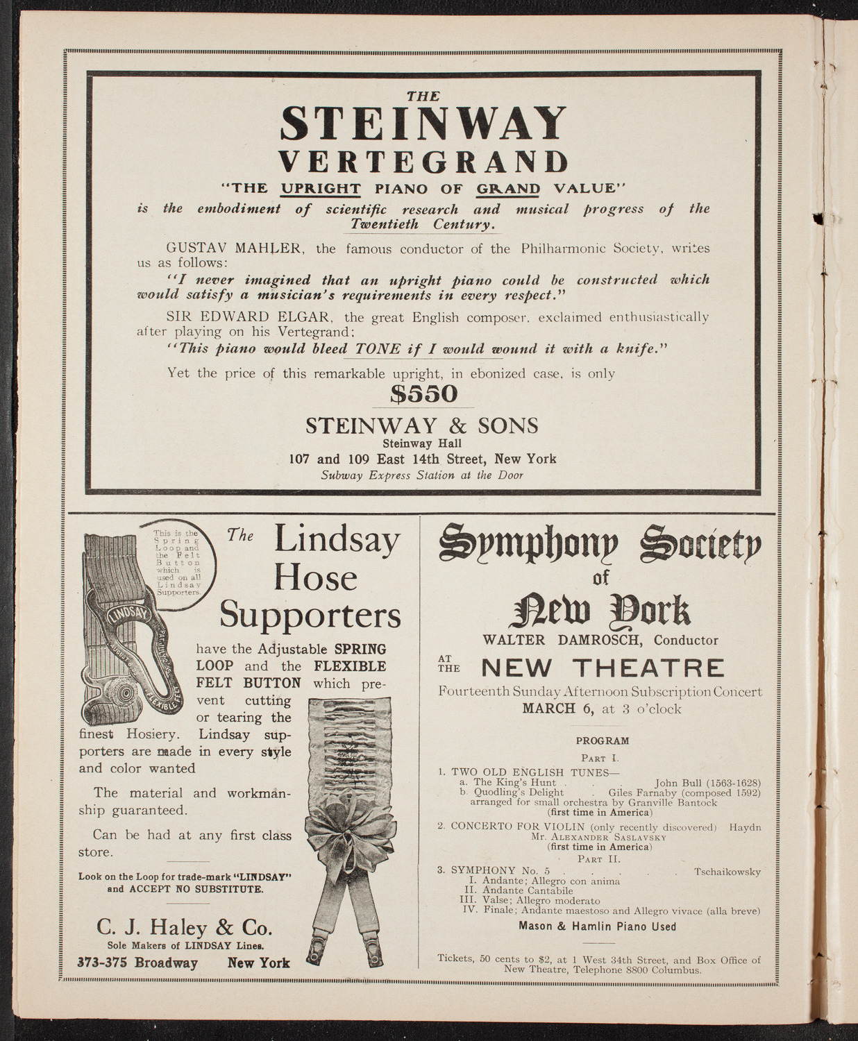Symphony Concert for Young People, March 5, 1910, program page 4