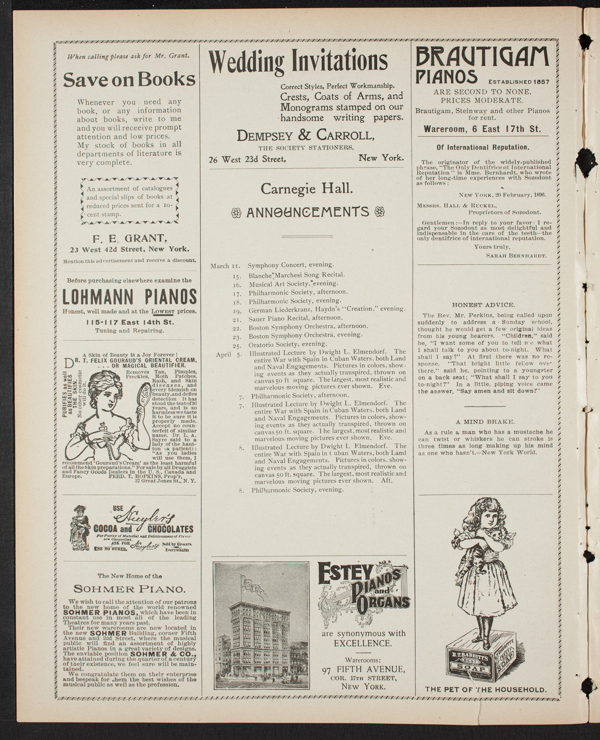 Symphony Concert for Young People, March 11, 1899, program page 2