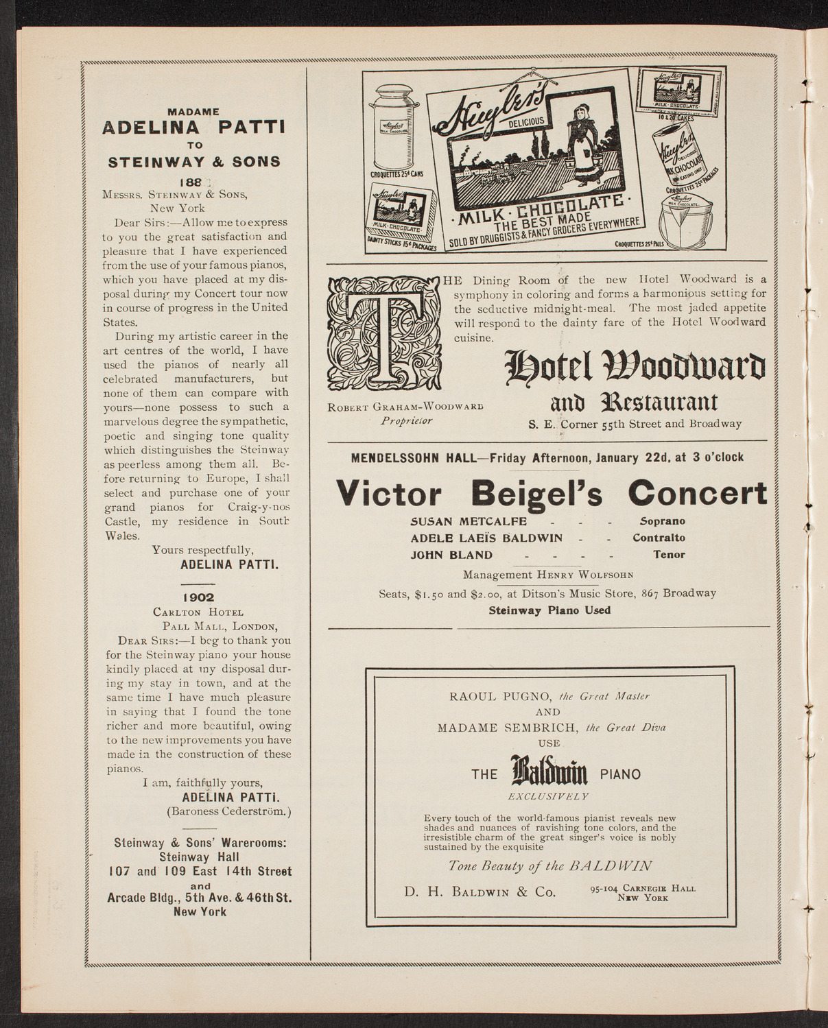 New York Symphony Orchestra, January 10, 1904, program page 4