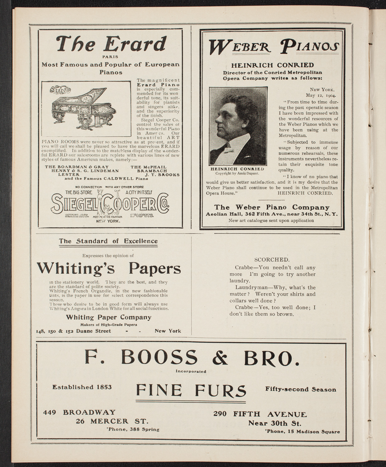 Johanna Gadski, Soprano, November 10, 1904, program page 6