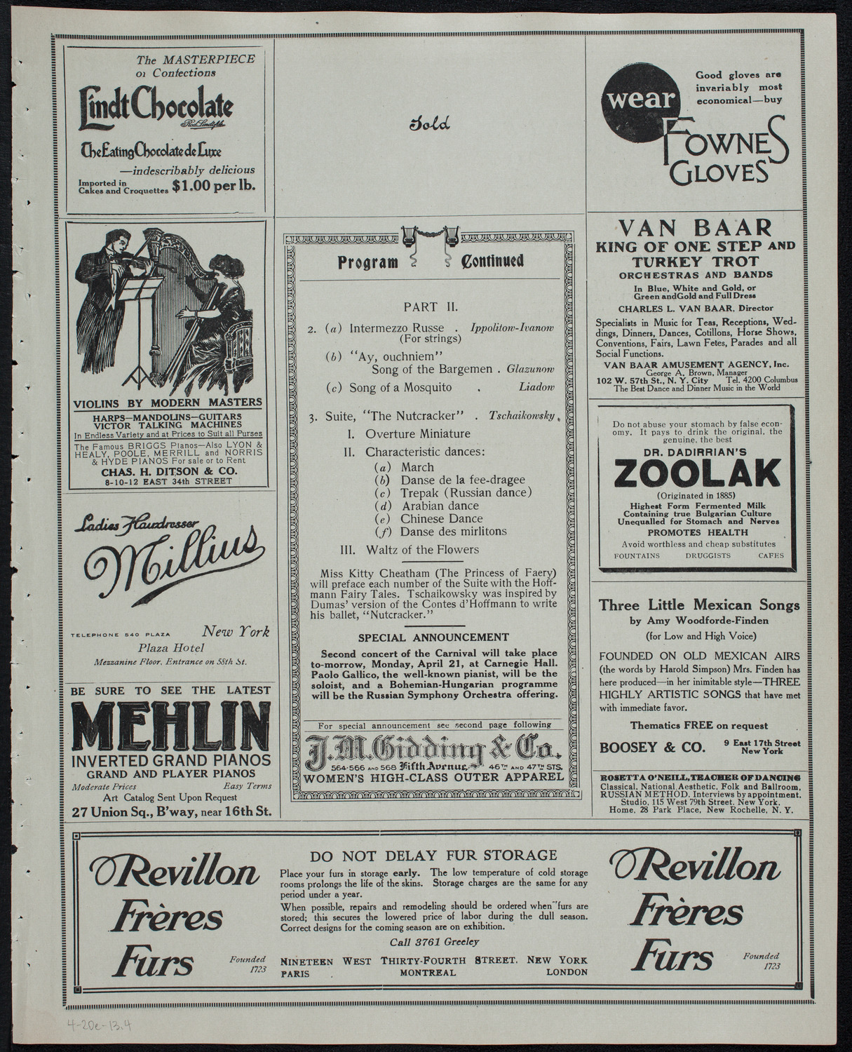 Russian Symphony Society of New York, April 20, 1913, program page 7