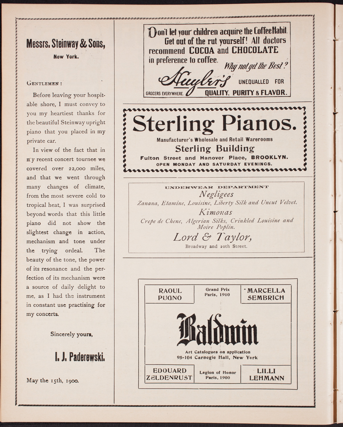 New York Philharmonic, November 14, 1902, program page 4