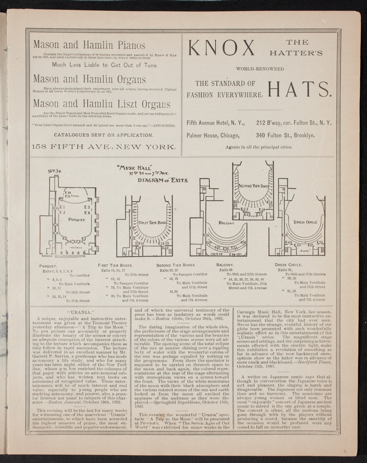 Oratorio Society of New York, November 25, 1892, program page 3