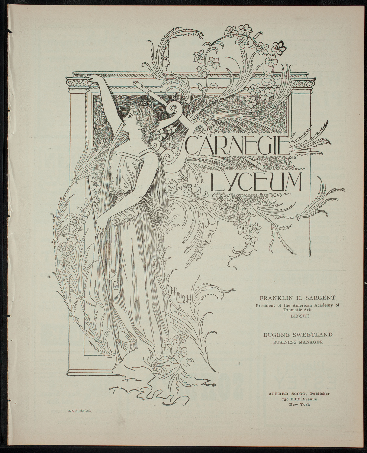 Amateur Comedy Club, February 19, 1903, program page 1