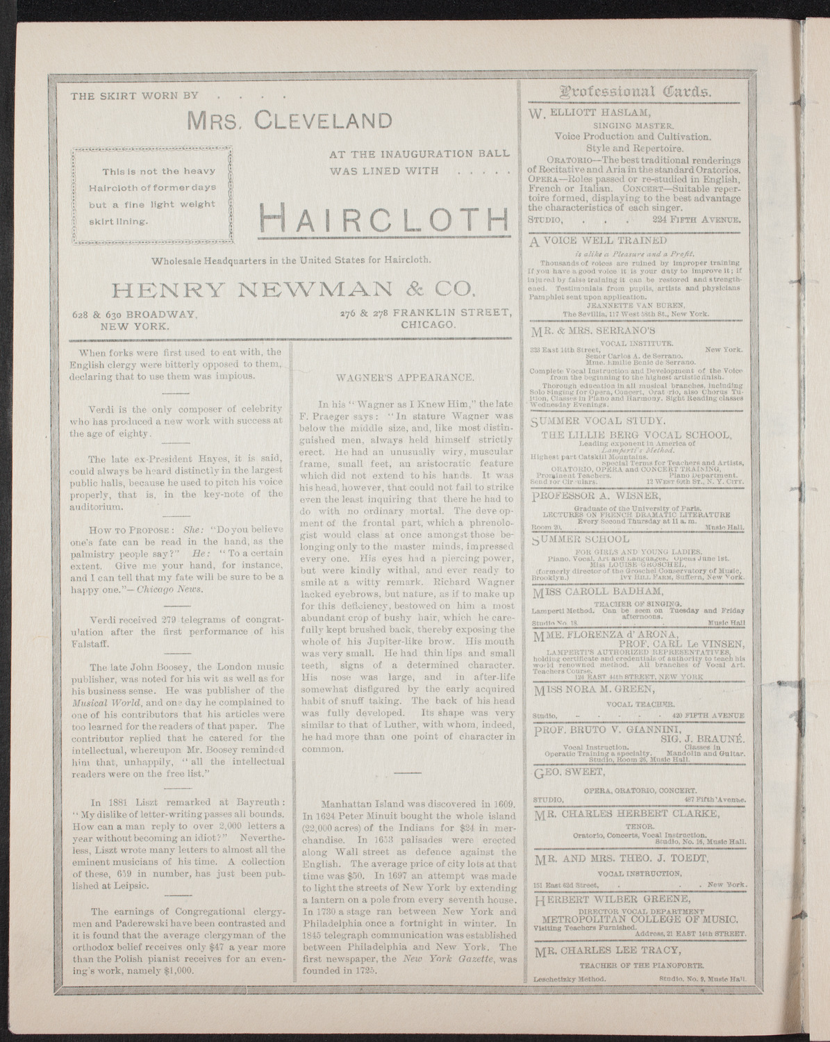 Ignacy Jan Paderewski, Piano, April 29, 1893, program page 2