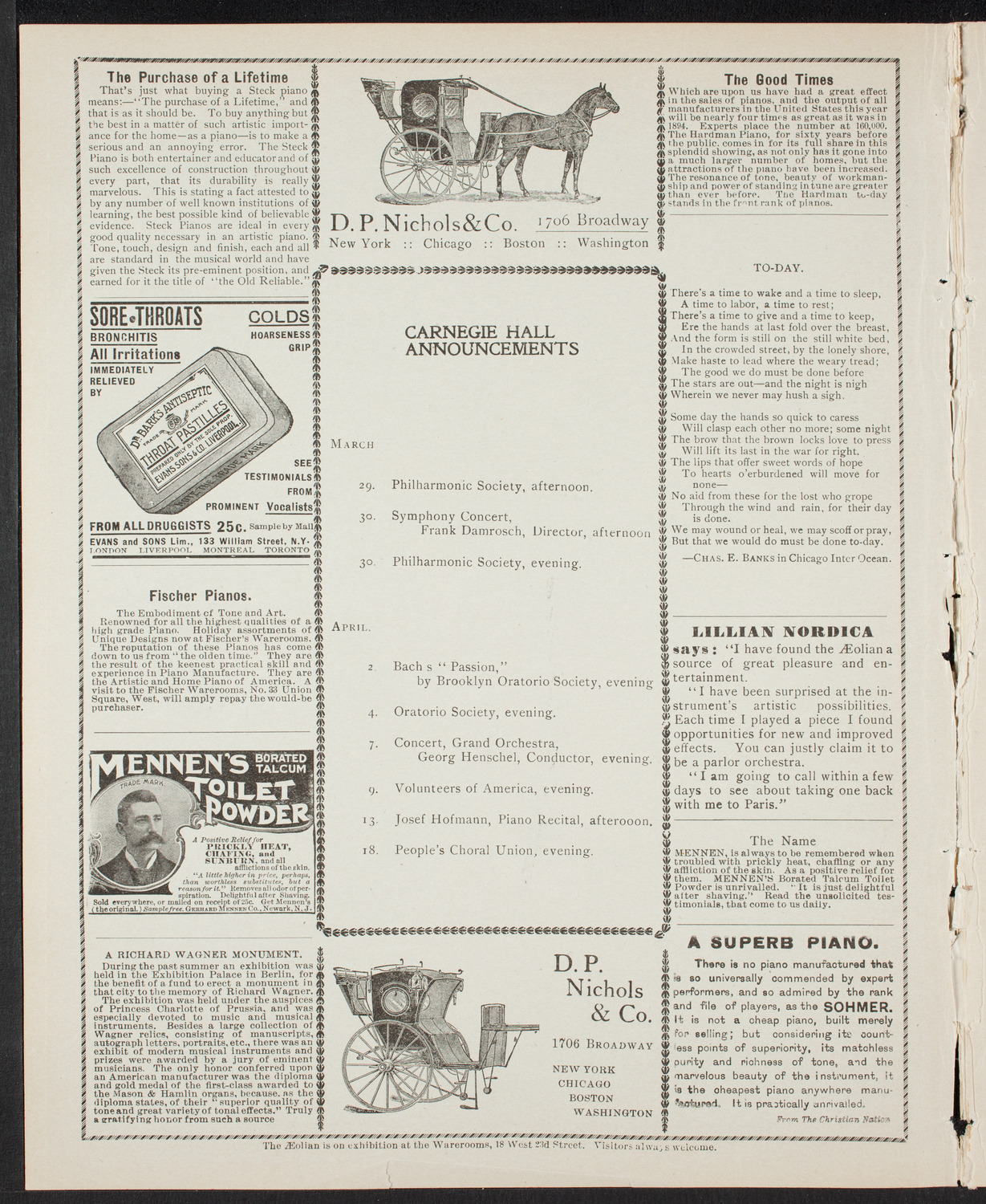 Lecture by Elbert Hubbard - "Roycroft Ideals", March 24, 1901, program page 2
