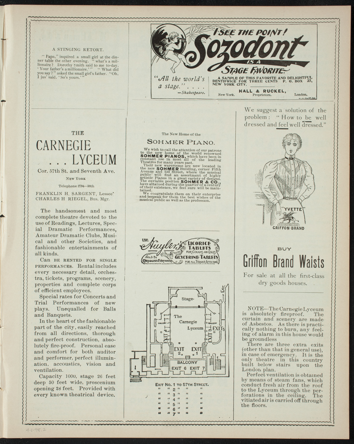 The People's Institute/ Lecture: Labor Problems, April 1, 1898, program page 3