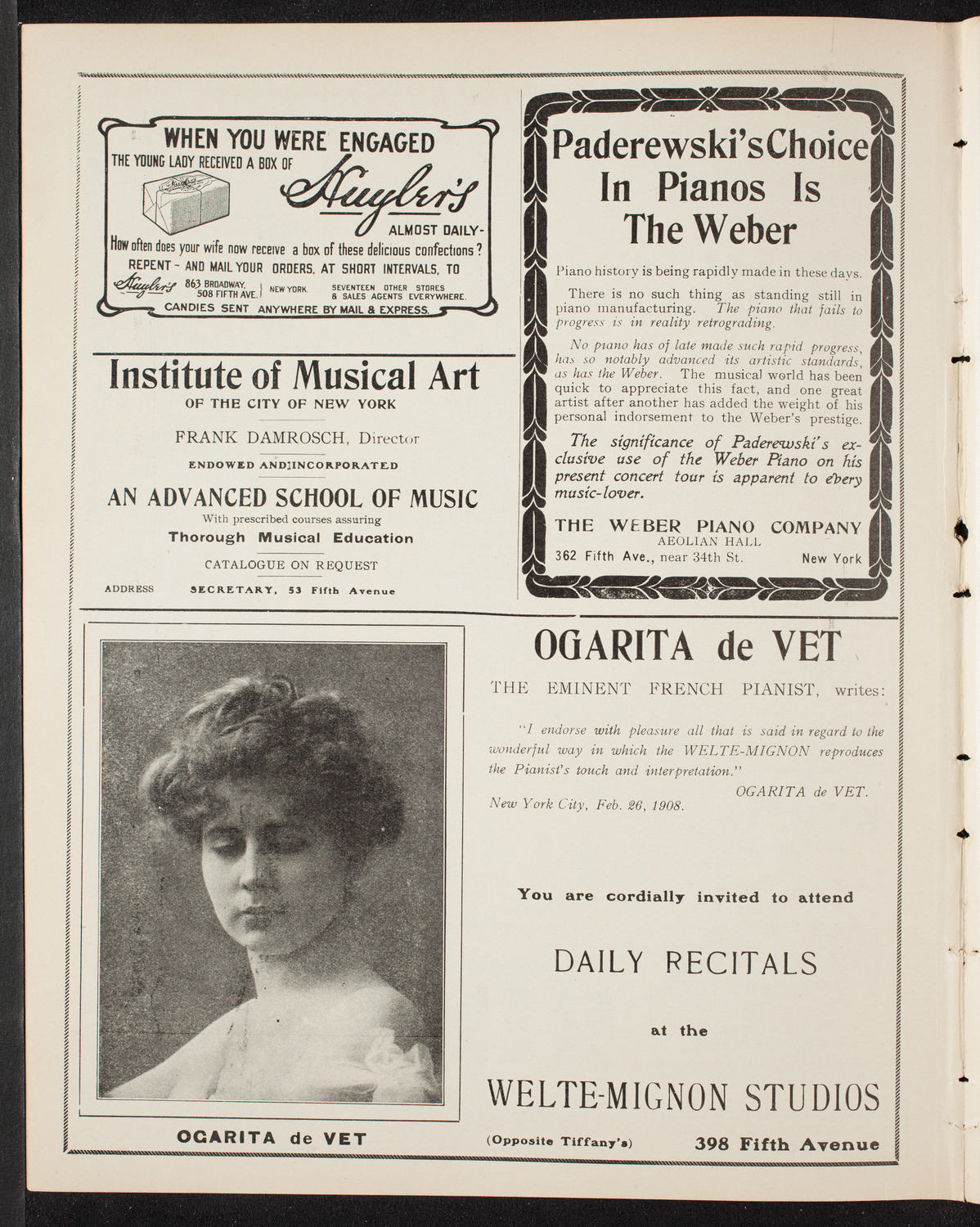 Royal Kronoberg Regimental Band, May 3, 1908, program page 6