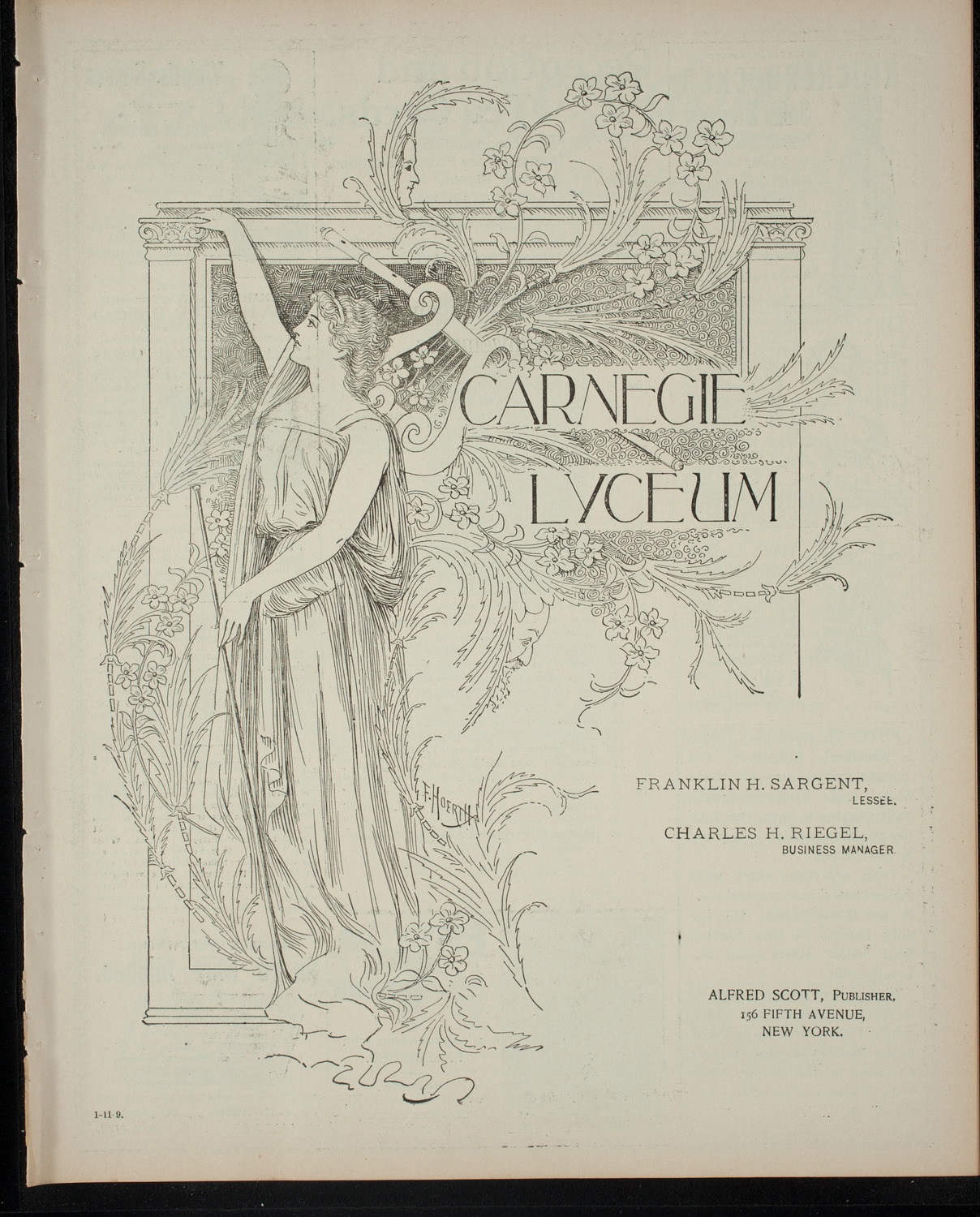 Eppinger Conservatory of Music Student Recital, January 11, 1899, program page 1