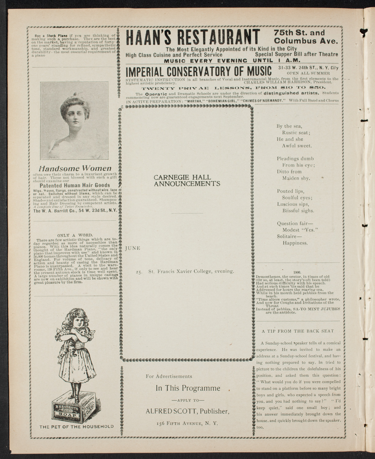 Graduation: Manhattan College, June 19, 1900, program page 2