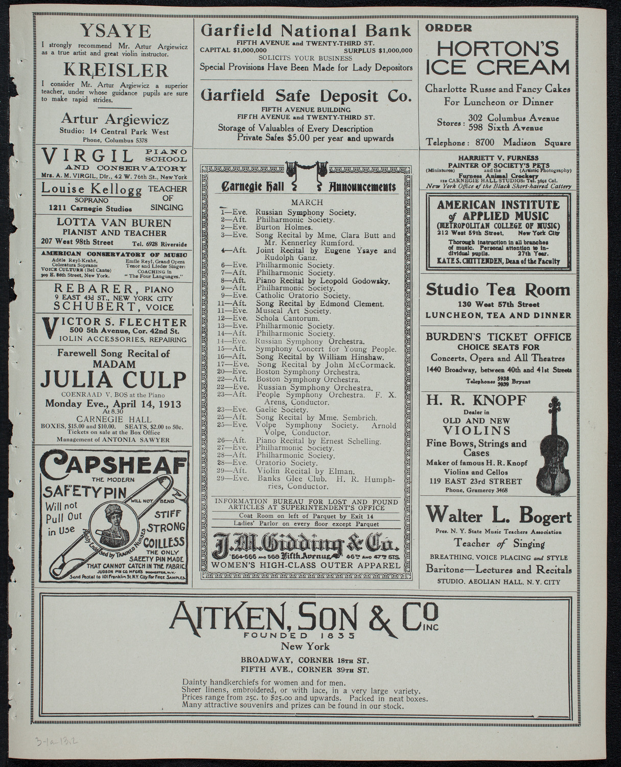 Symphony Concert for Young People, March 1, 1913, program page 3