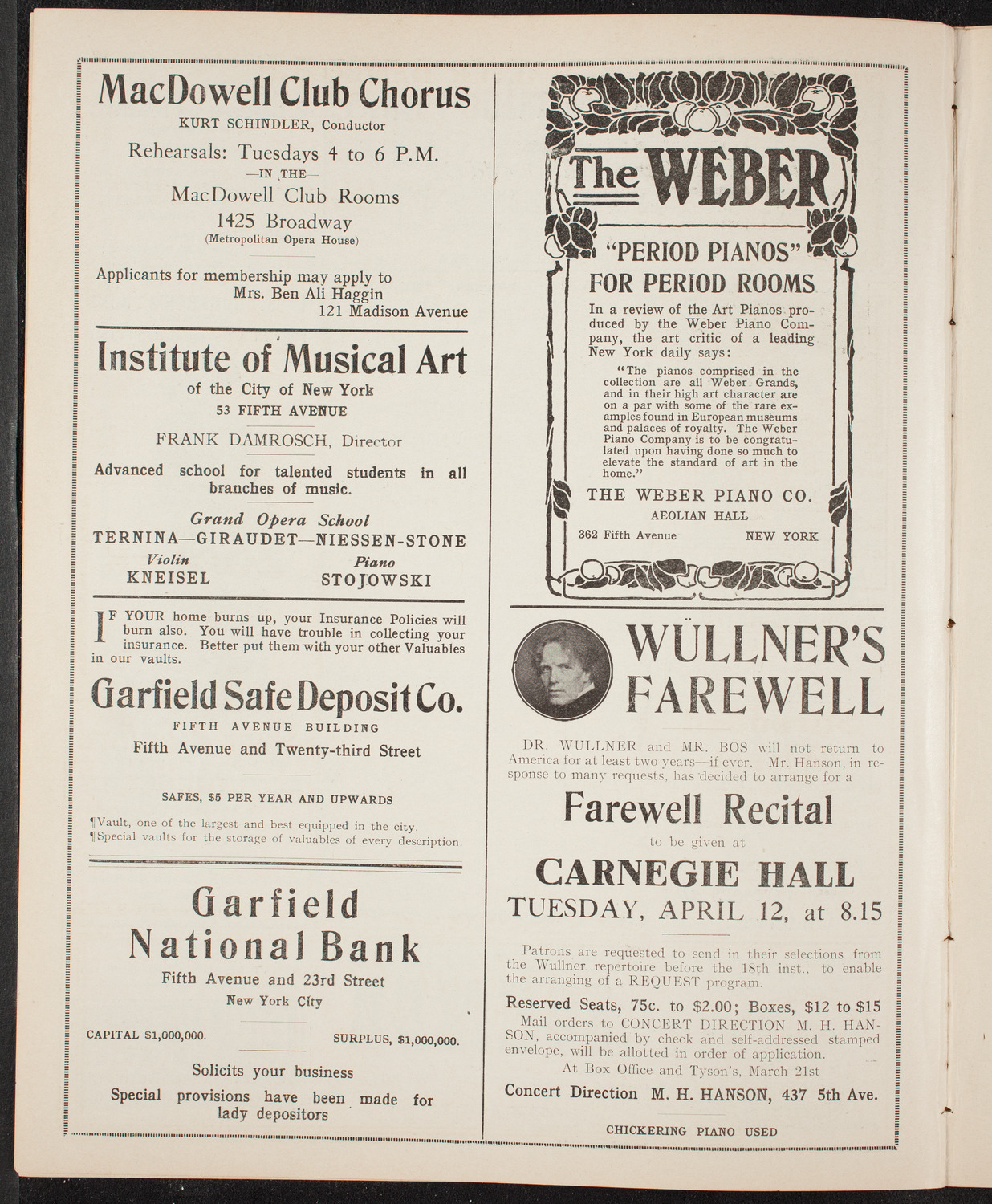 New York Symphony Orchestra: Damrosch Silver Jubilee, March 15, 1910, program page 6