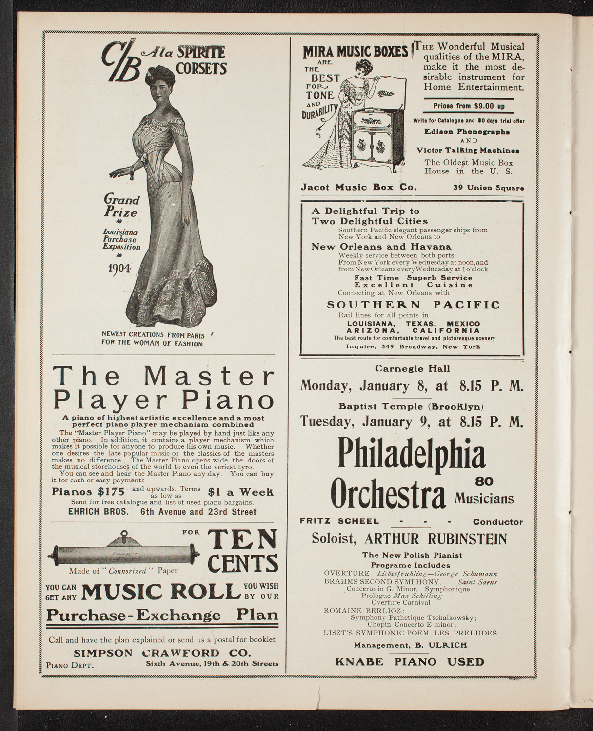 New York Philharmonic, January 5, 1906, program page 8