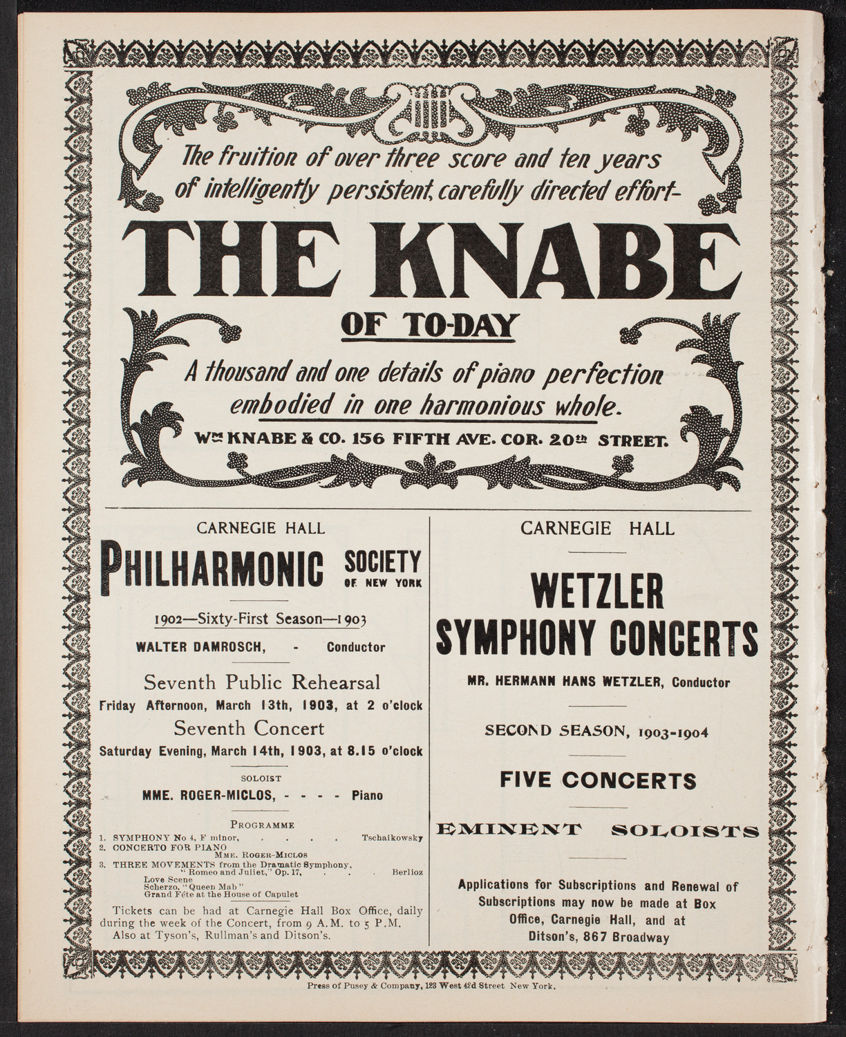 Wetzler Symphony Orchestra, February 24, 1903, program page 12