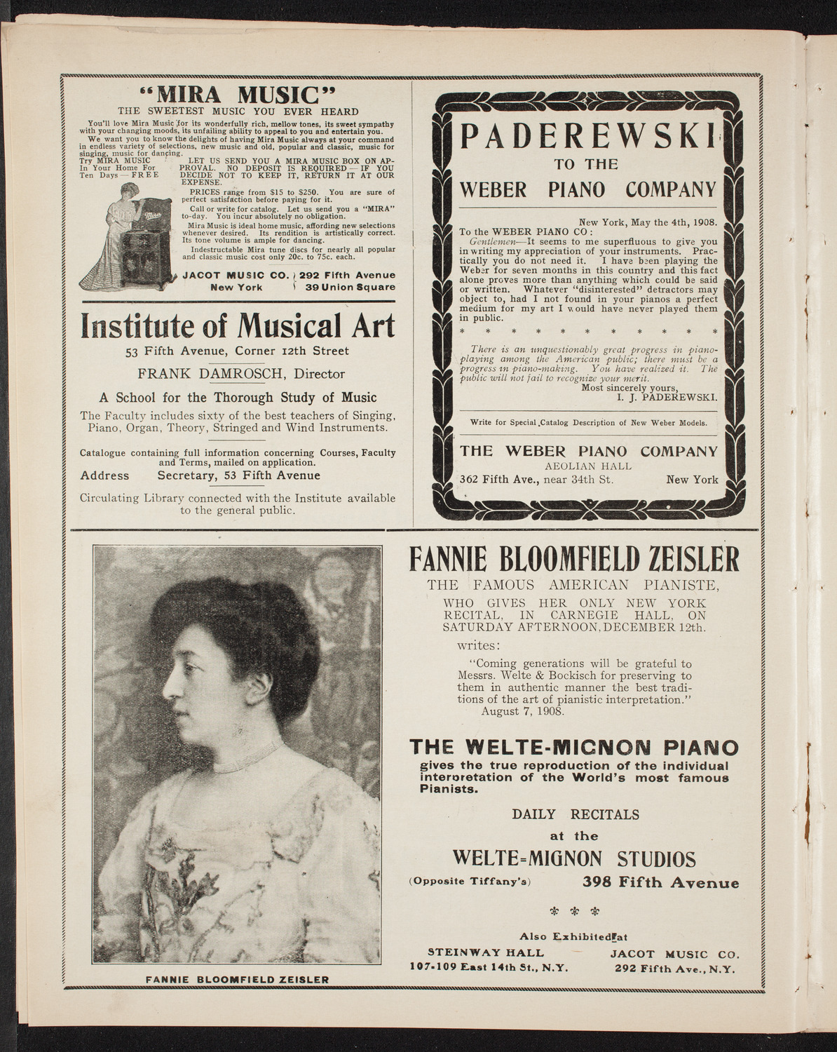 Oratorio Society of New York, December 2, 1908, program page 6