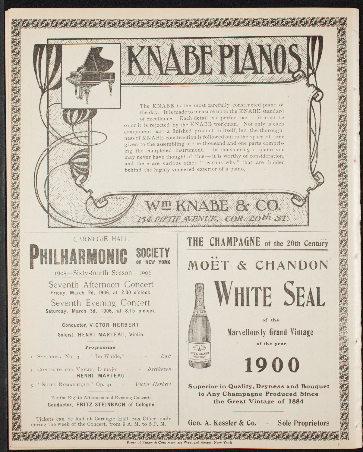 New York Philharmonic, February 9, 1906, program page 12