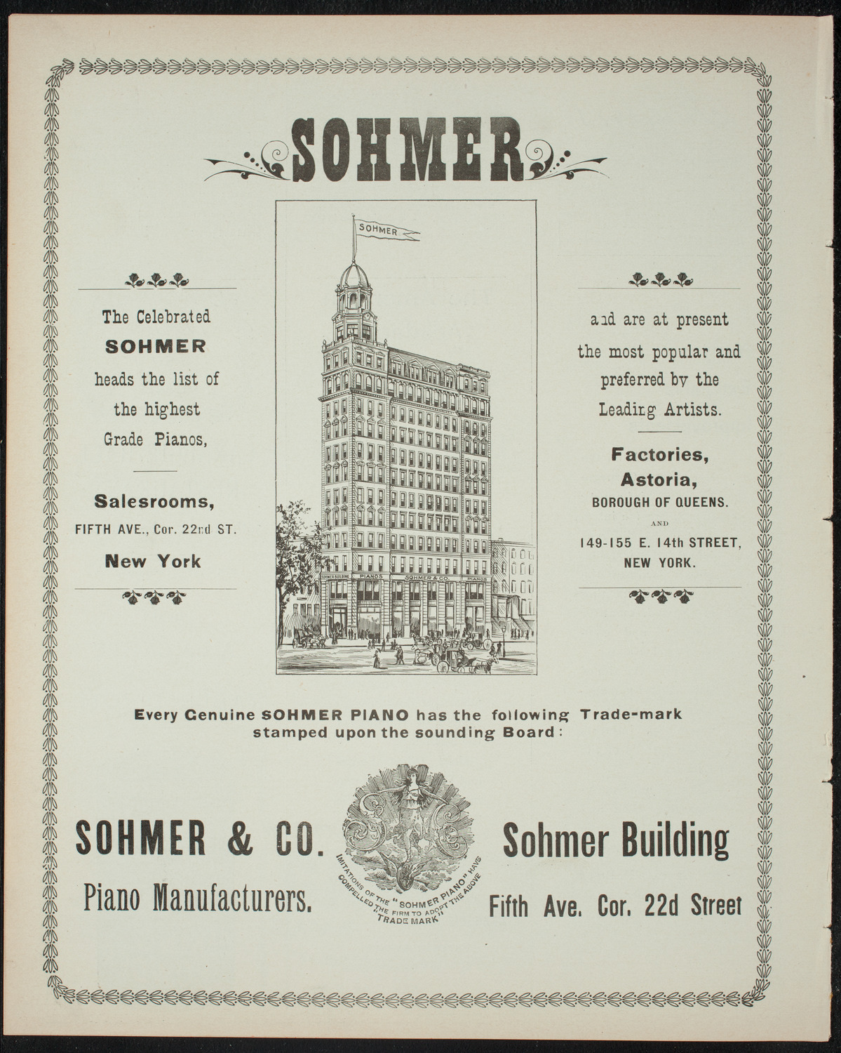 Harlem Wheelmen Minstrel Performance, March 12, 1898, program page 8