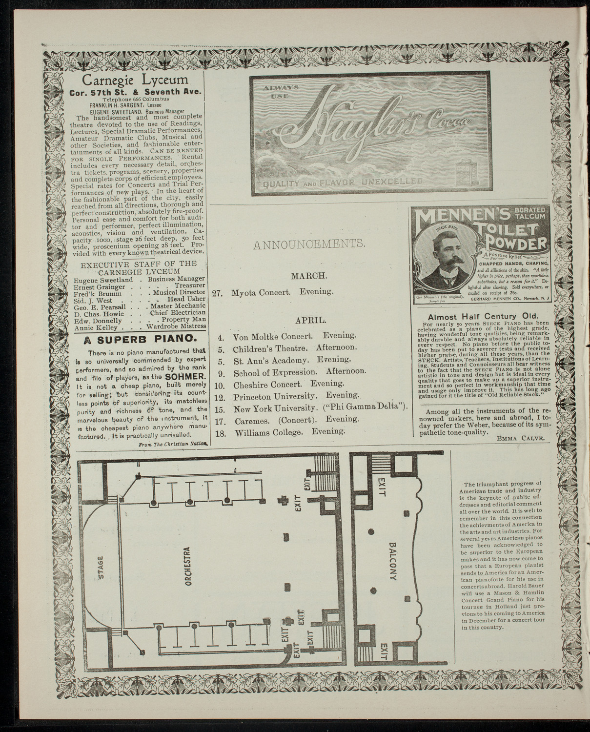 Grand Concert featuring Miss Mai Myota, March 27, 1902, program page 4