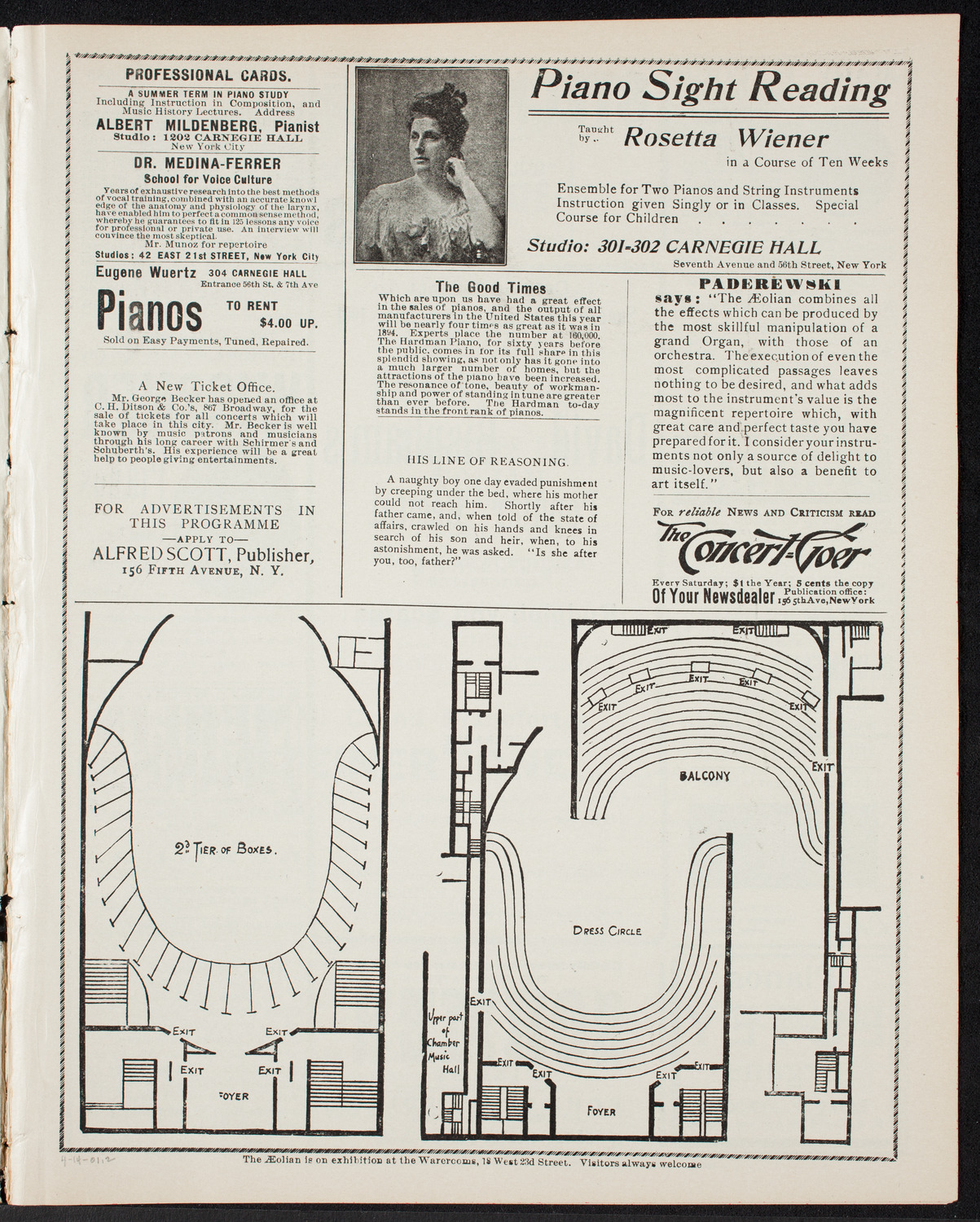 David Bispham, Baritone, April 14, 1901, program page 3