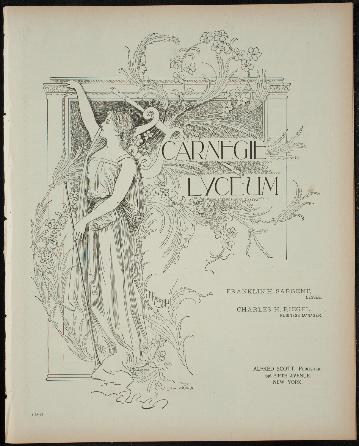 Students' Dramatic Club, April 18, 1899, program page 1