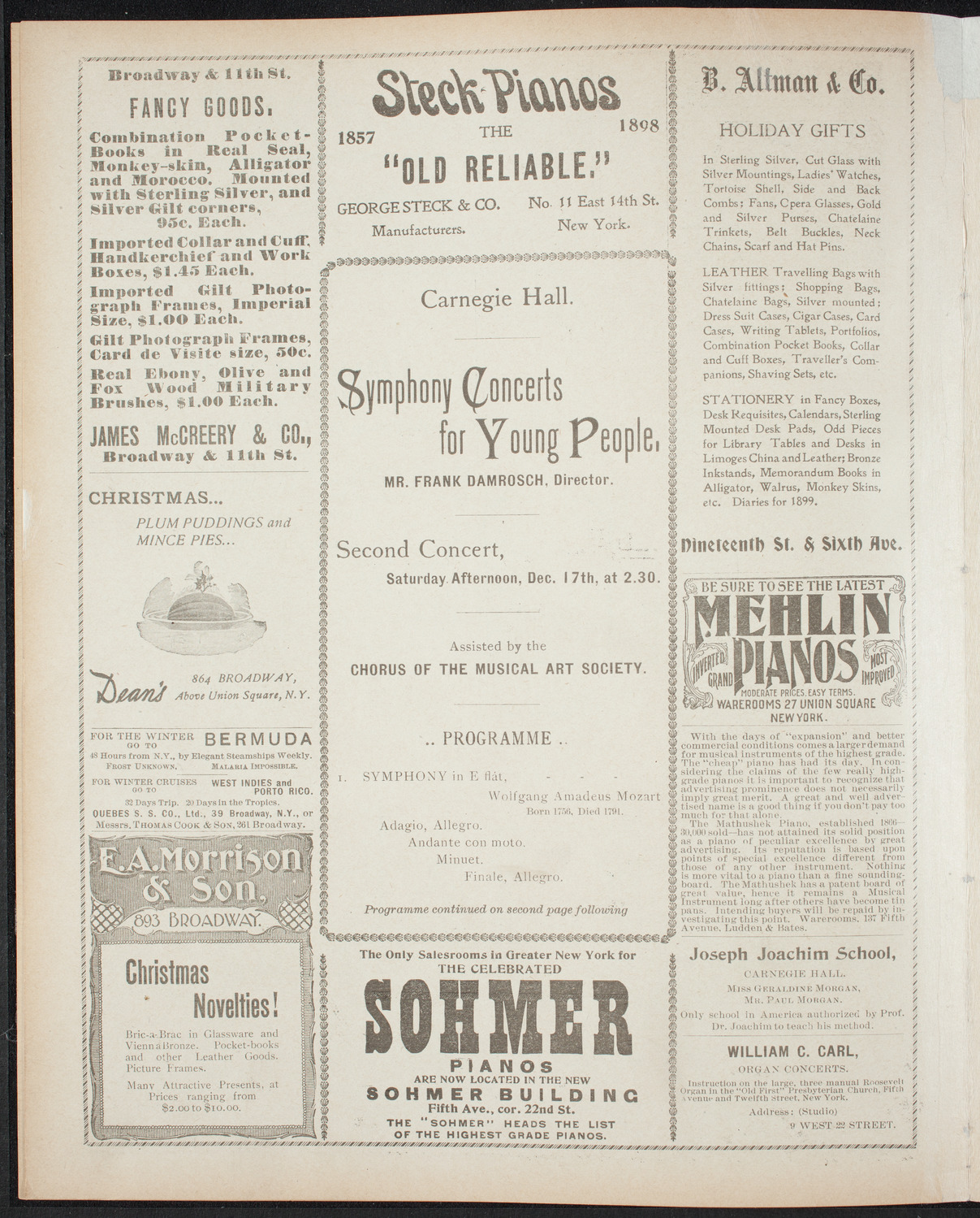 Symphony Concert for Young People, December 17, 1898, program page 4