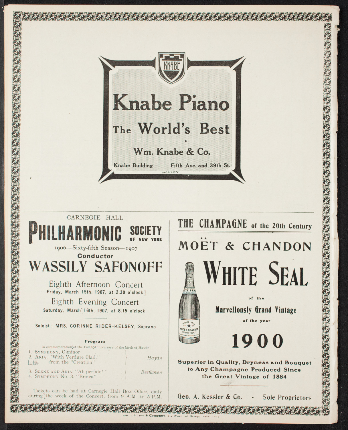 Musical Art Society of New York, March 7, 1907, program page 12