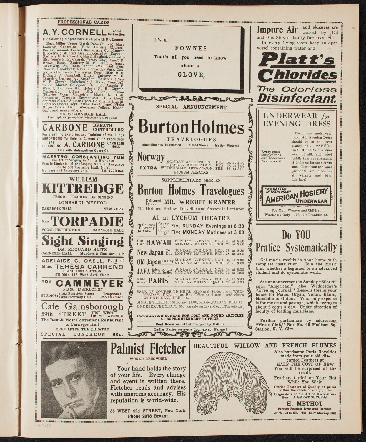 Burton Holmes Travelogue: Norway, February 13, 1910, program page 9