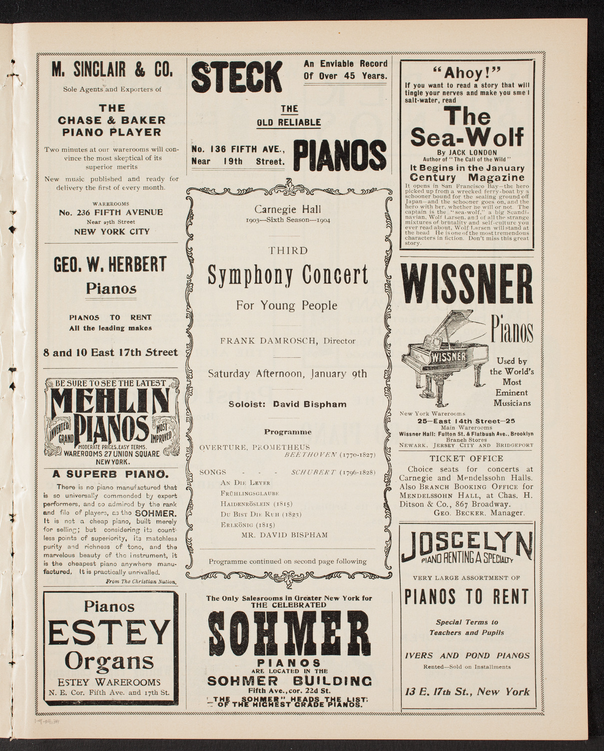 Symphony Concert for Young People, January 9, 1904, program page 5