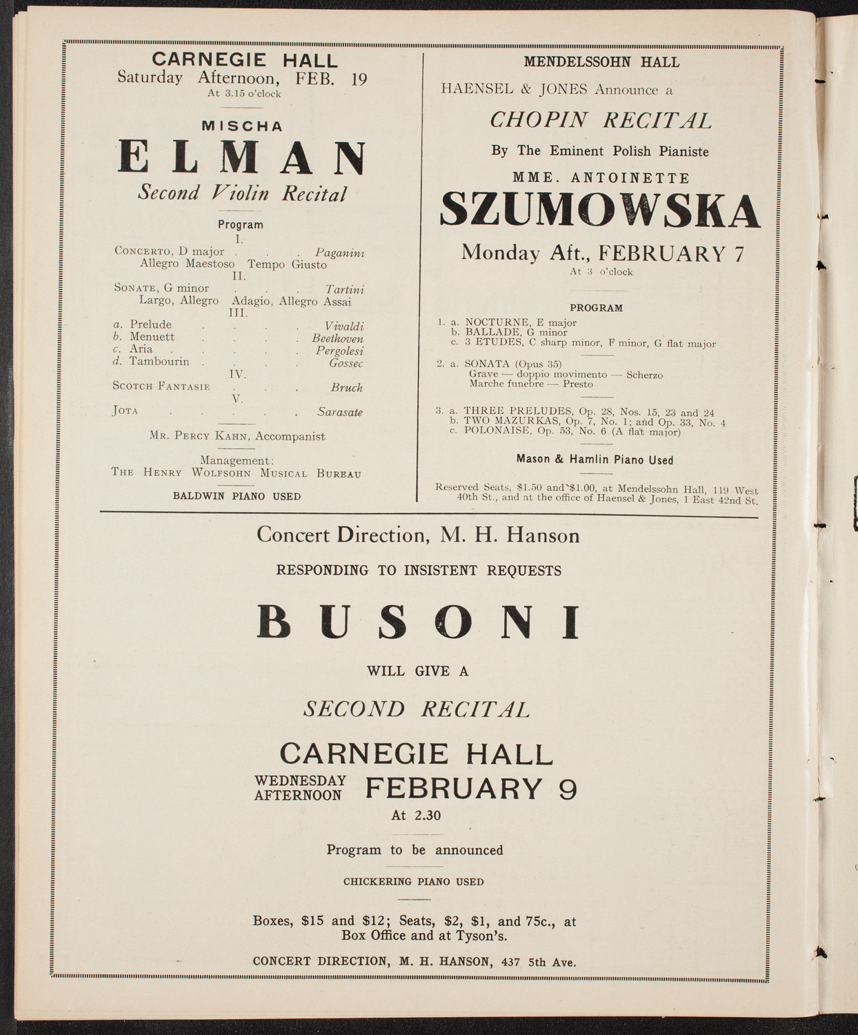 Russian Symphony Society of New York, January 27, 1910, program page 10