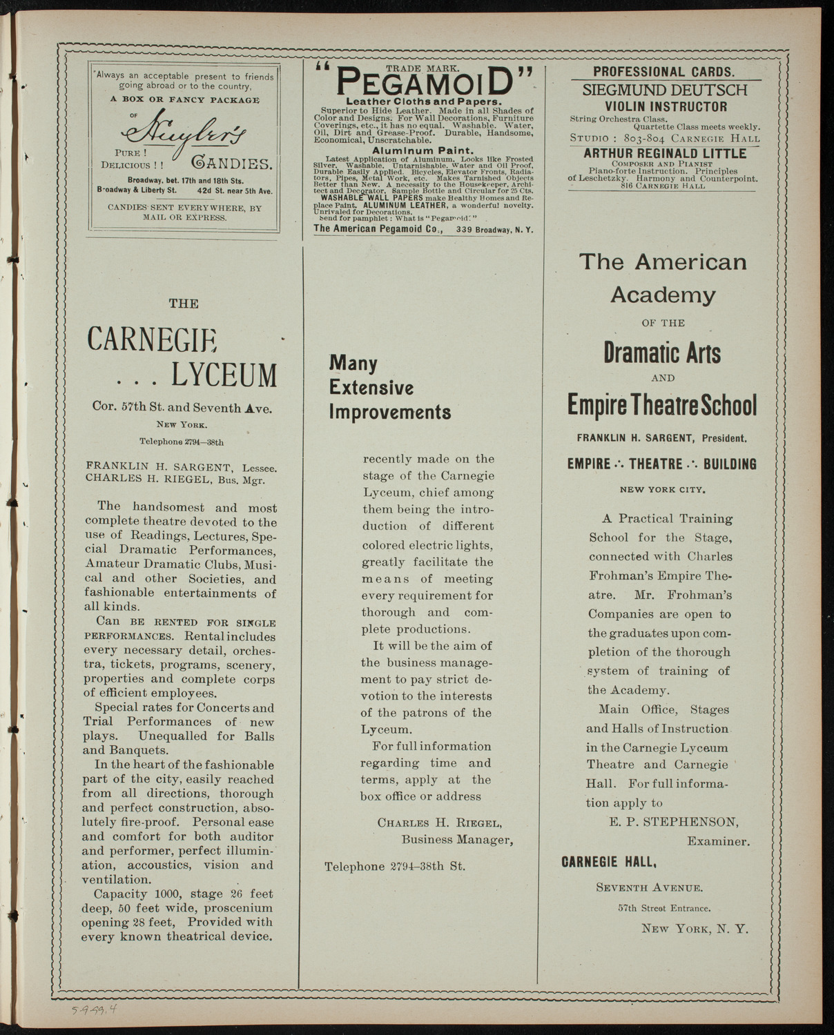 The Jesters of Trinity College, May 9, 1899, program page 7