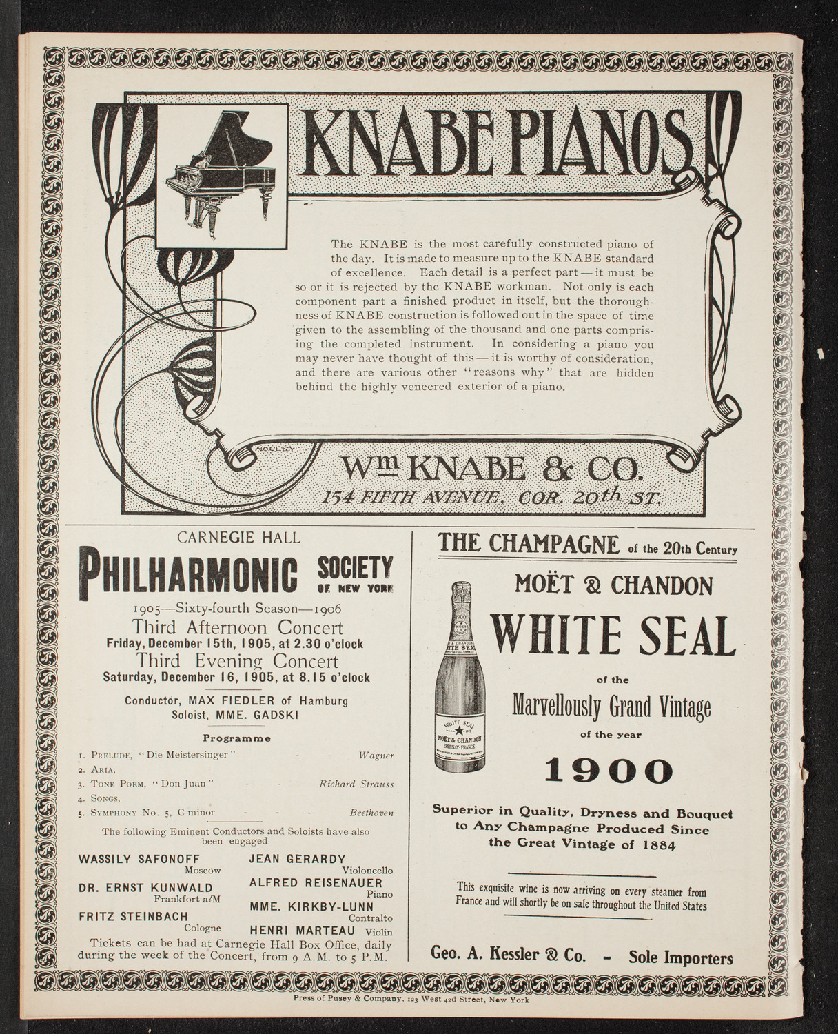 Boston Symphony Orchestra, December 9, 1905, program page 12