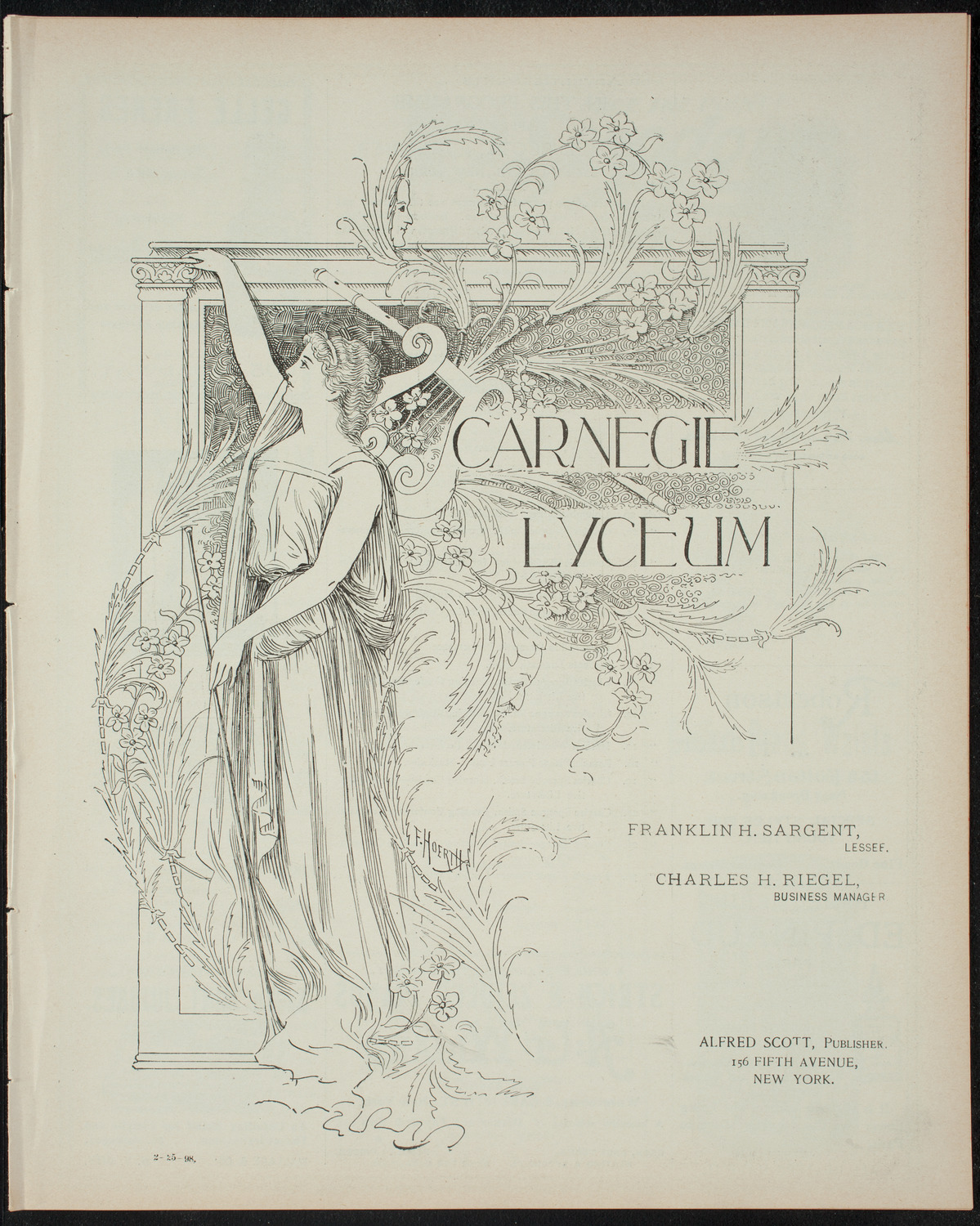 Columbia College Musical Society, February 25, 1898, program page 1