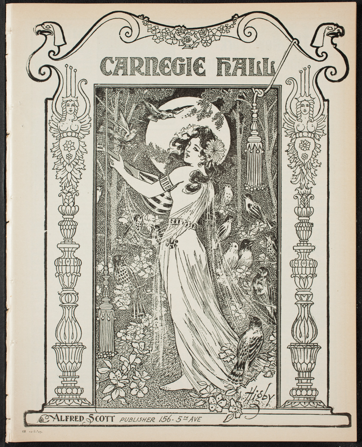 Lillian Nordica, Soprano, with the New York Philharmonic, January 8, 1907, program page 1