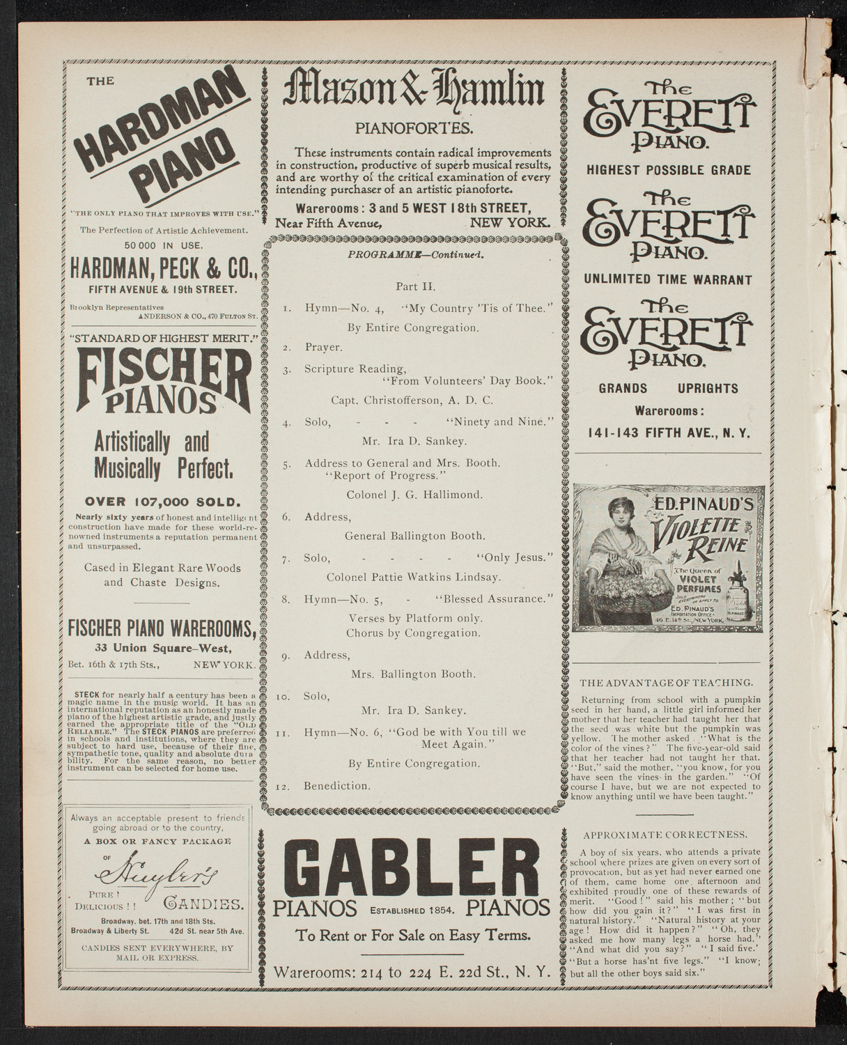 Rally: Volunteers of America, April 24, 1899, program page 6