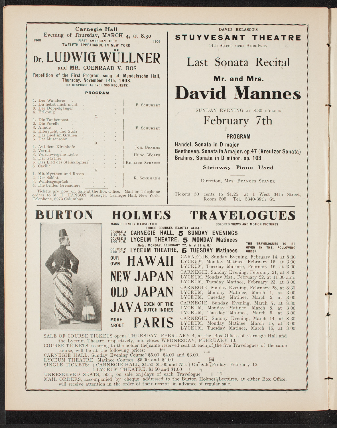 Philanthropic Society Concert, February 7, 1909, program page 10
