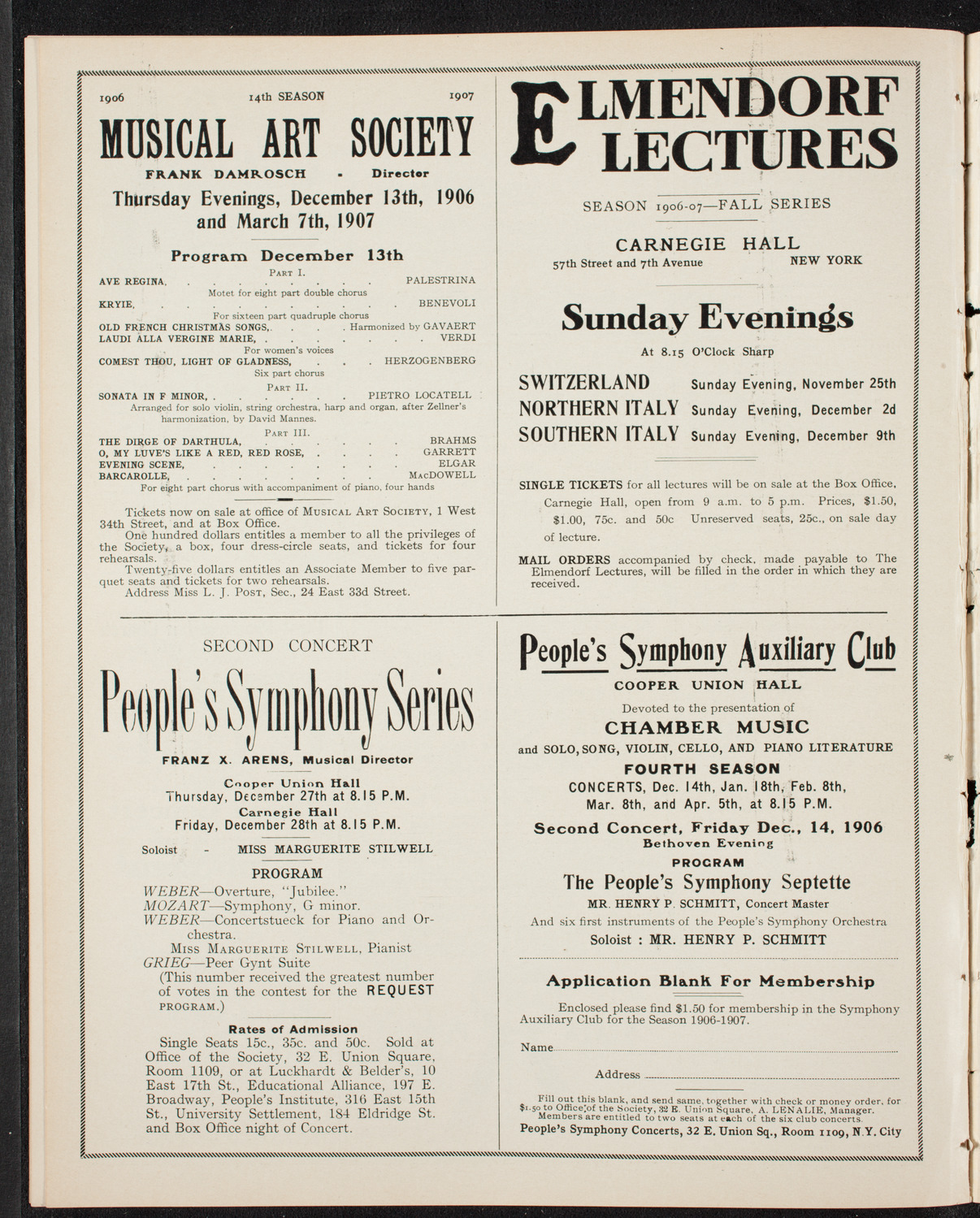 People's Symphony Concert, November 23, 1906, program page 10