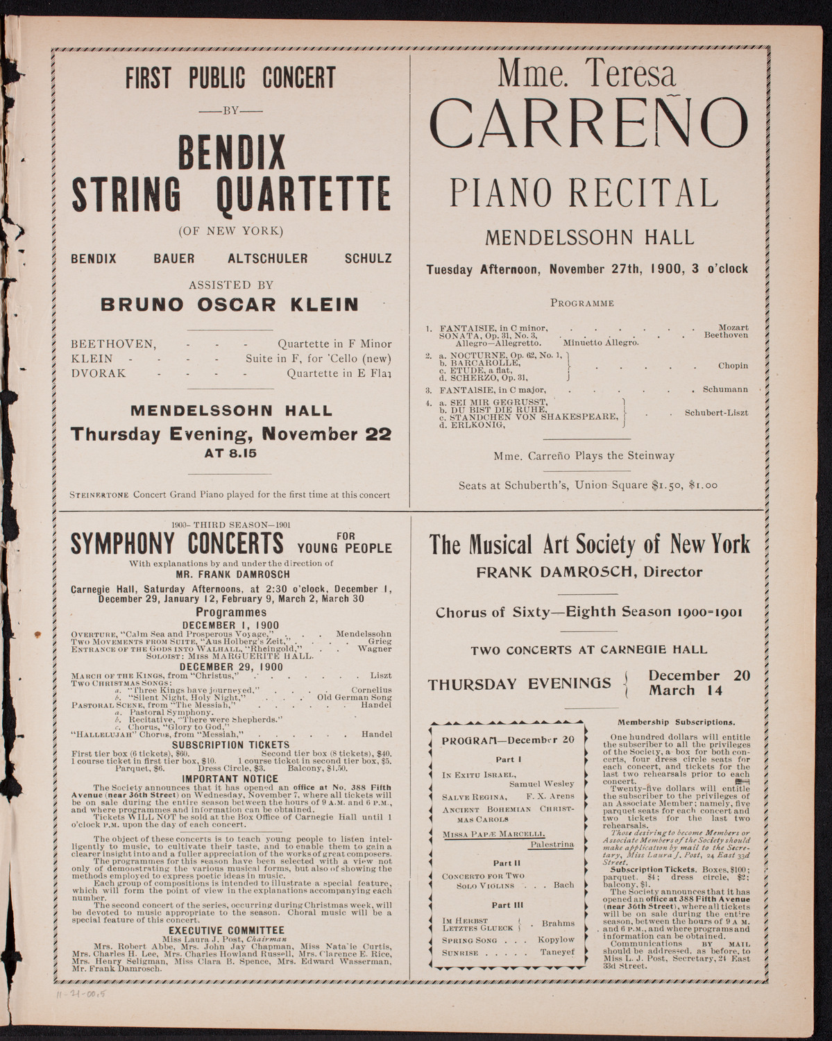 Eduard Strauss and His Vienna Orchestra, November 21, 1900, program page 9