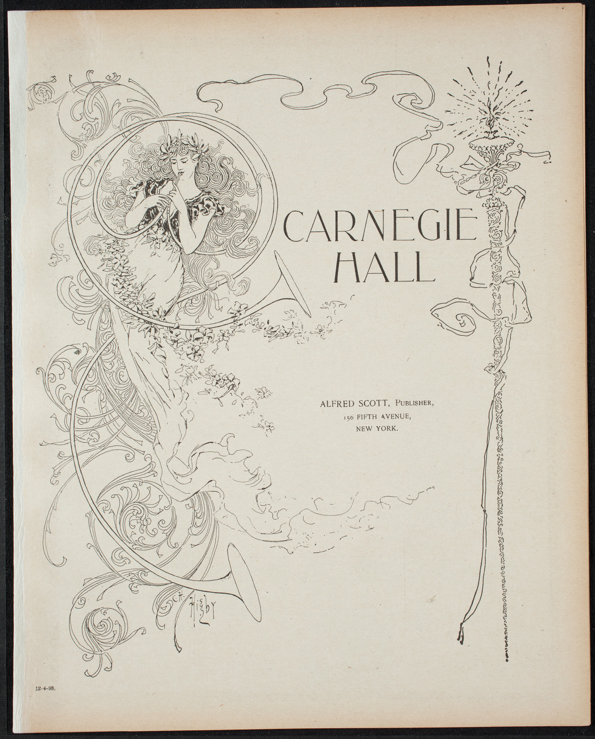 Paur Symphony Orchestra - Sunday Night Popular Concert, December 4, 1898, program page 1