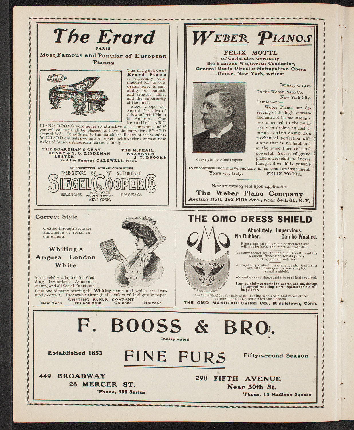 New York Philharmonic, January 28, 1905, program page 6