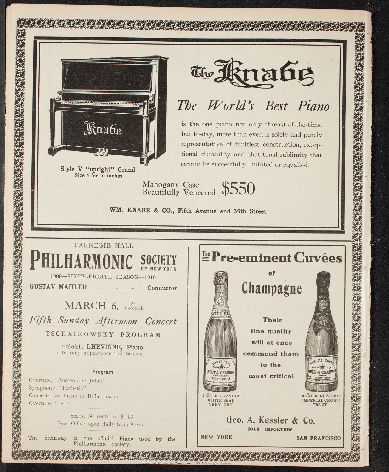 New York Philharmonic, March 4, 1910, program page 12