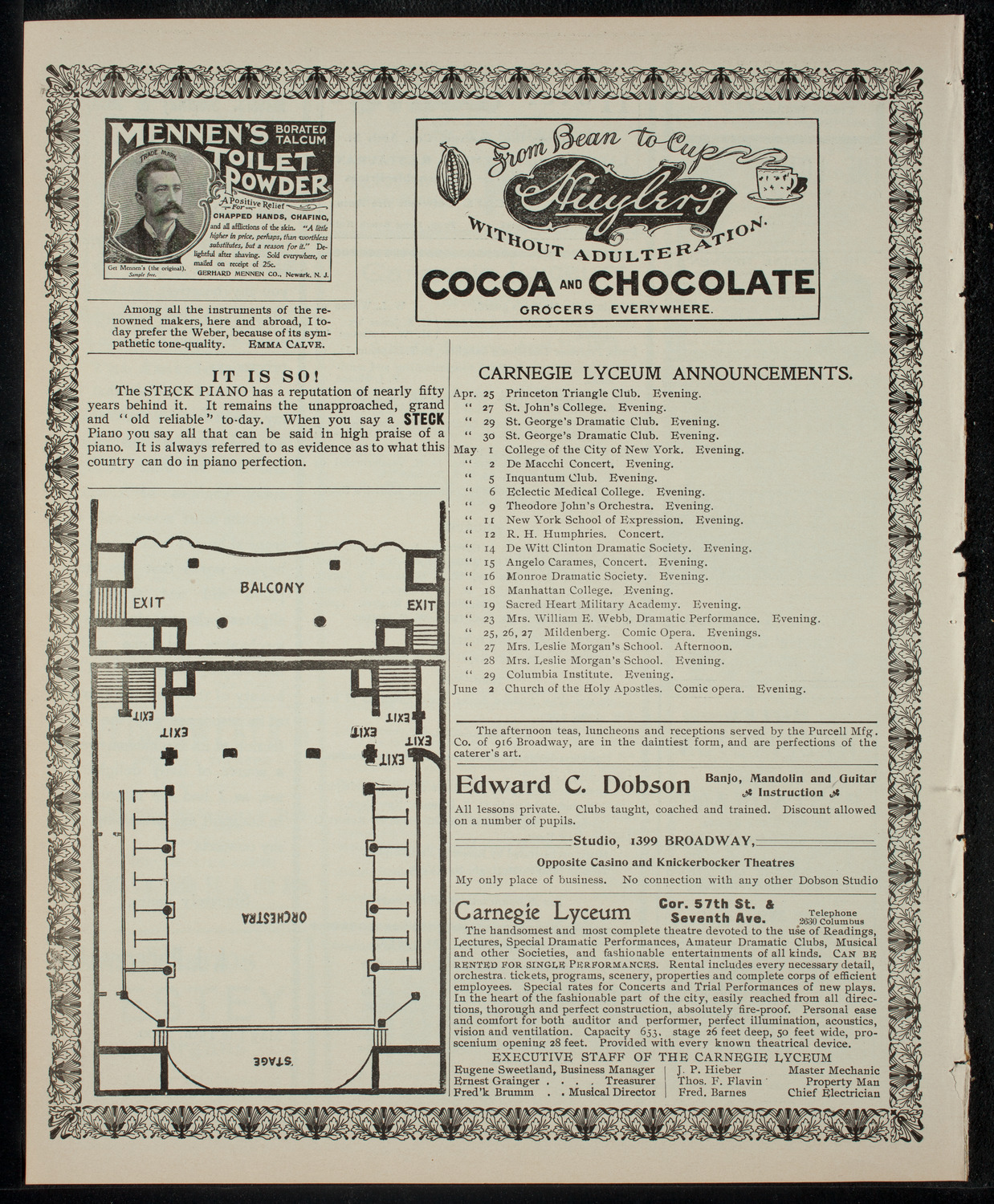 The Triangle Club of Princeton University, April 25, 1903, program page 4