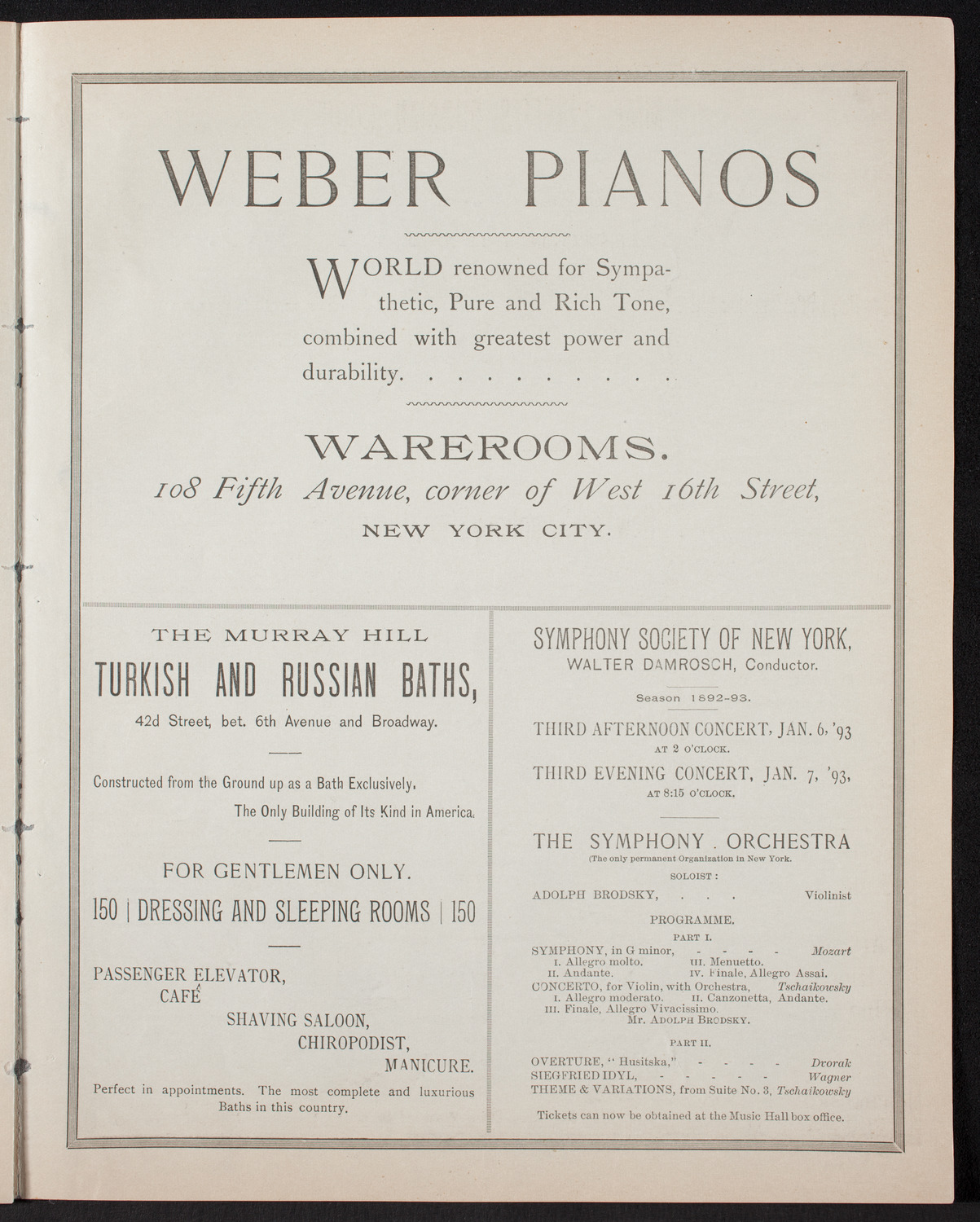 Oratorio Society of New York, January 4, 1893, program page 7