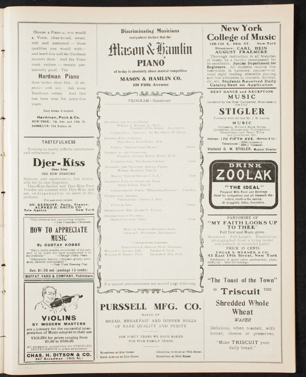 Graduation: College of Pharmacy of the City of New York, May 2, 1907, program page 7