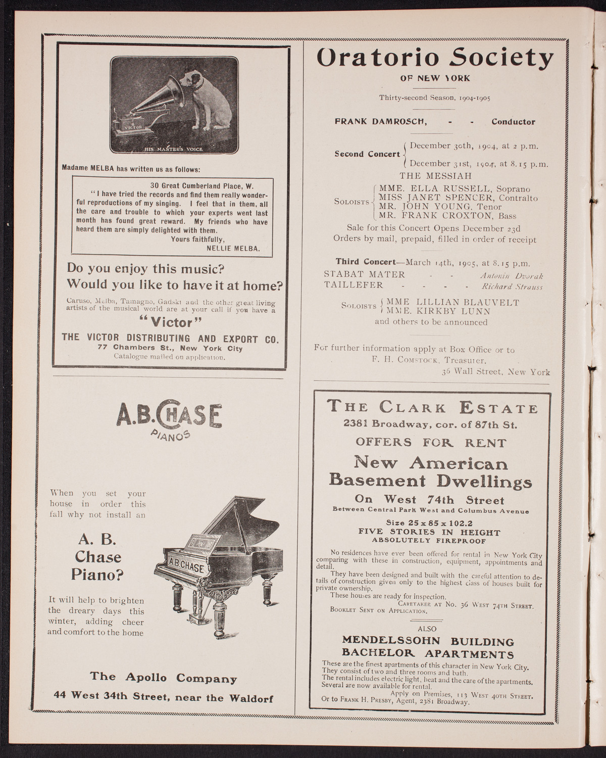 New York Symphony Orchestra, December 18, 1904, program page 2